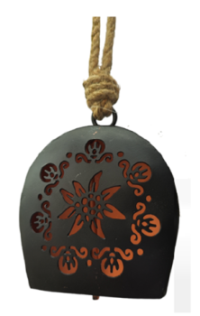 Schelle schwarz Edelweiss Stanzung 10cm